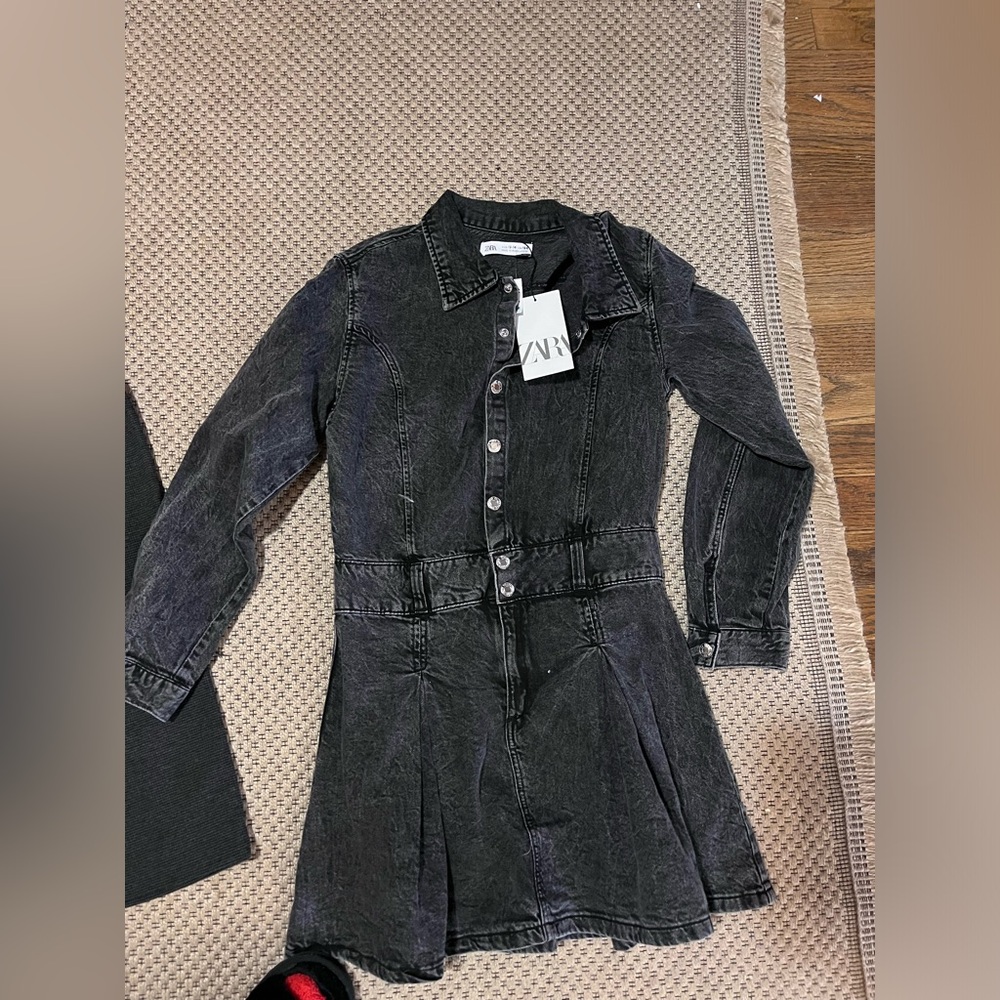 Zara Black Denim Dress